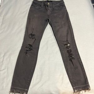 Ripped skinny gray jean